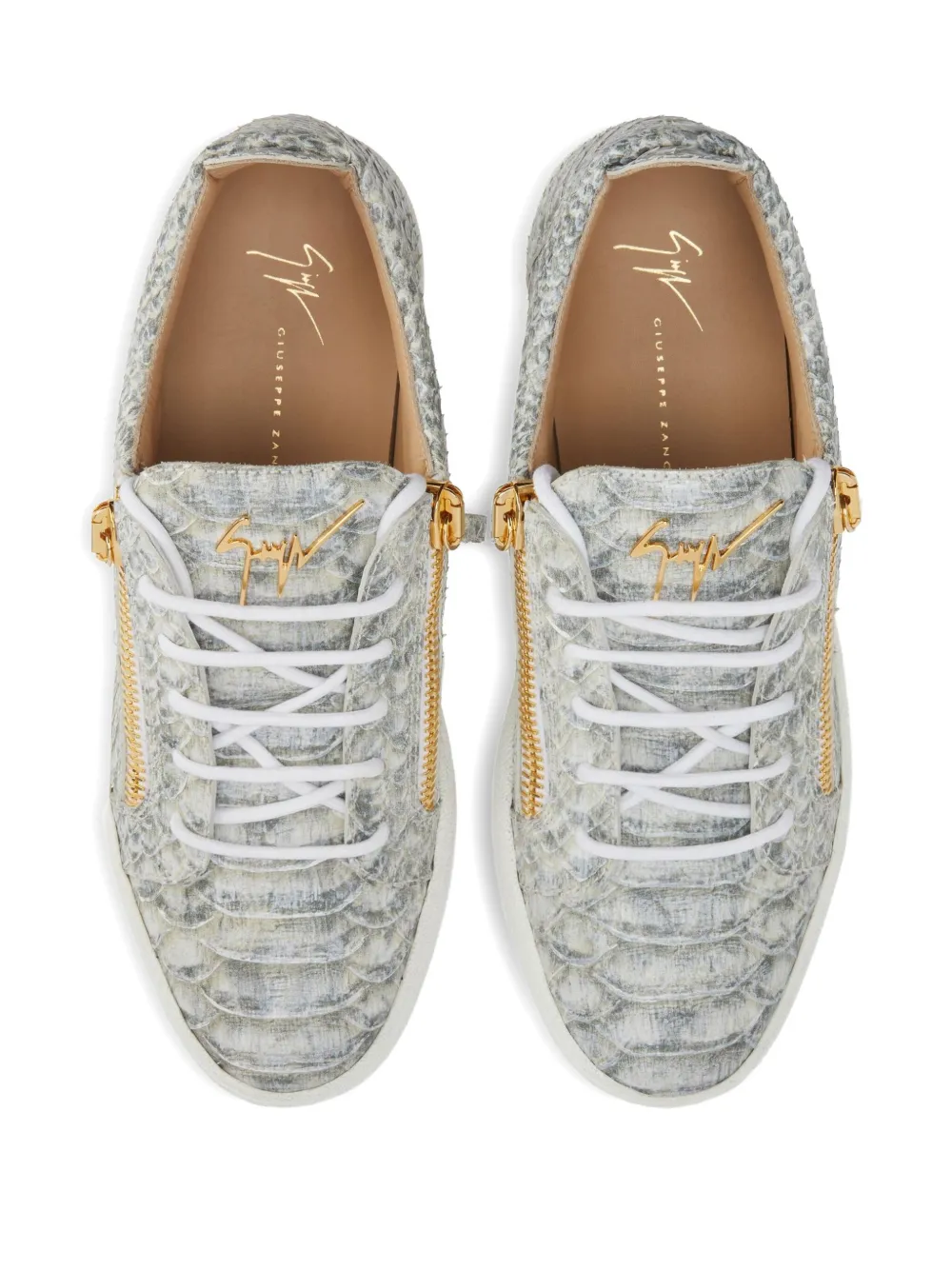 Giuseppe Zanotti Frankie snakeskin-effect sneakers Grey