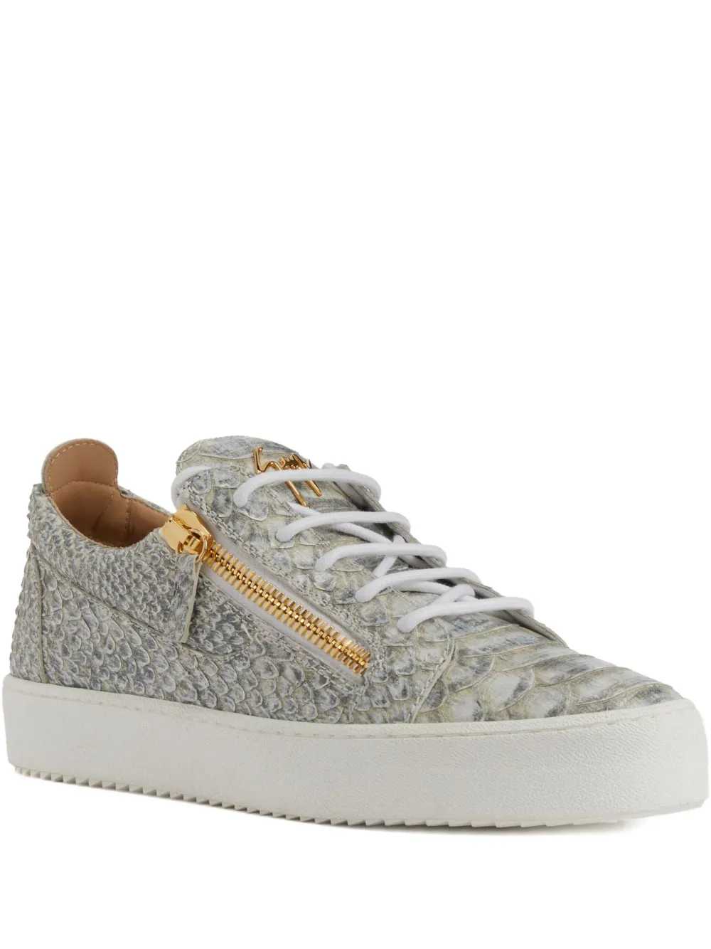 Giuseppe Zanotti Frankie snakeskin-effect sneakers Grey