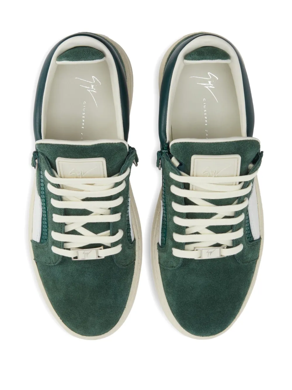 Giuseppe Zanotti Gz94 Frankie zip-detail suede trainers Green