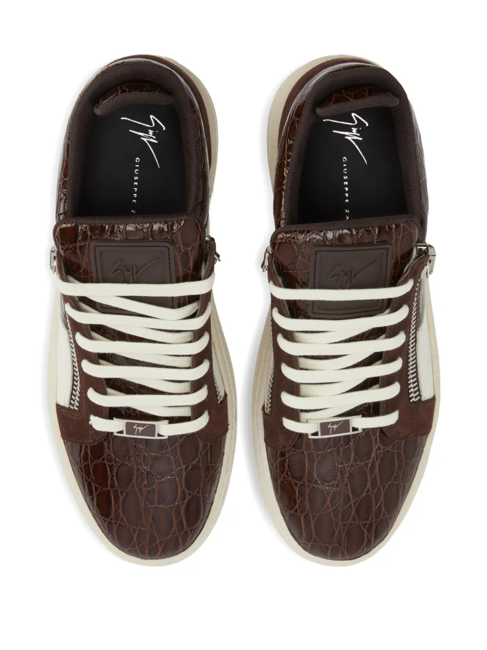 Giuseppe Zanotti GZ94 panelled zip-detail sneakers Brown