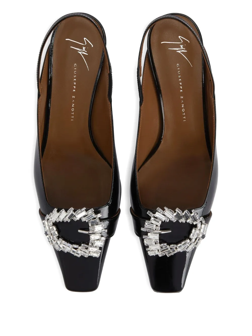 Giuseppe Zanotti crystal-embellished slingback pumps Black