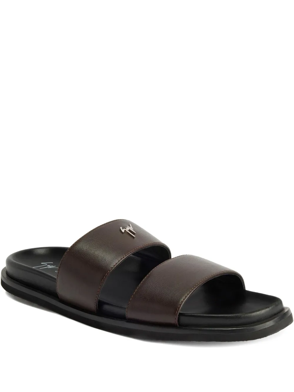 Giuseppe Zanotti Urbaner double-strap leather sandals Brown