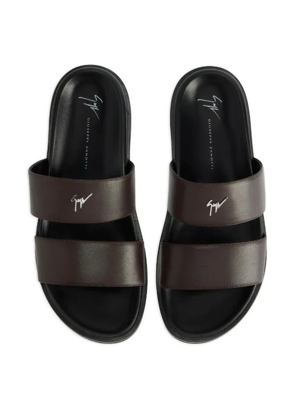 Giuseppe Zanotti Urbaner double-strap Leather Sandals | Brown