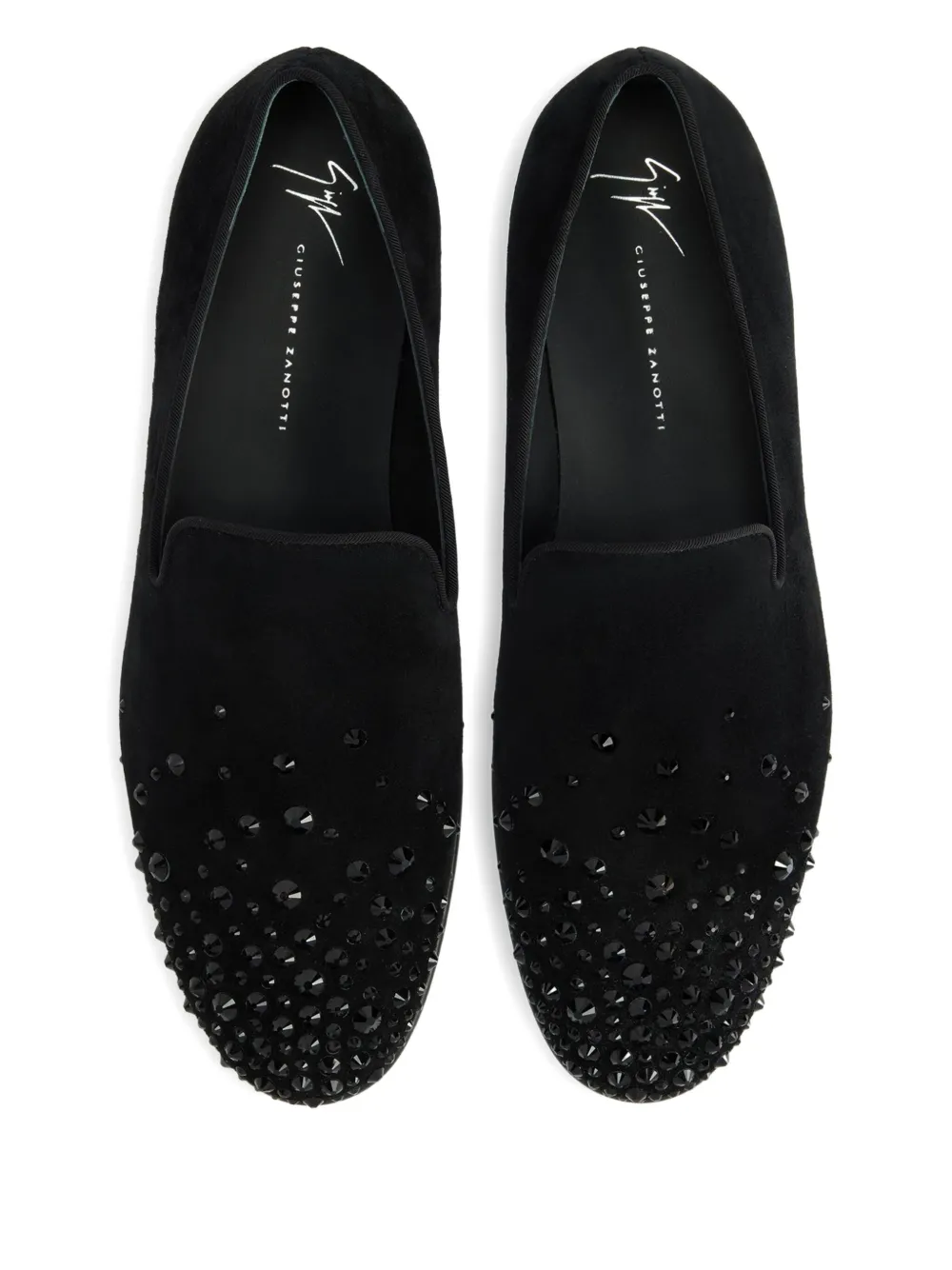 Giuseppe Zanotti Loafers verfraaid met kristallen Zwart