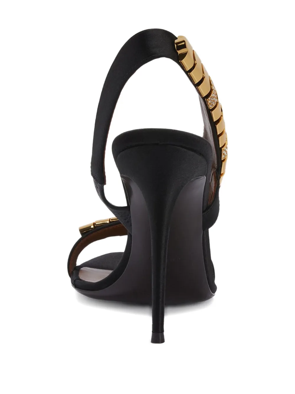 Giuseppe Zanotti 105mm Dafne satin slingback sandals Black
