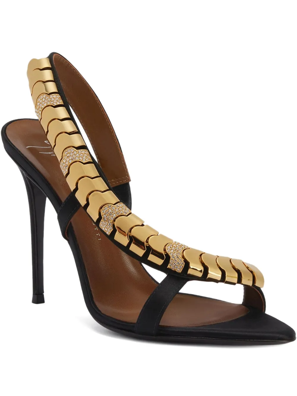 Giuseppe Zanotti 105mm Dafne satin slingback sandals Black