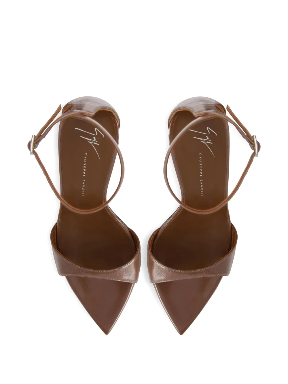 Giuseppe Zanotti 105mm Intriigo ankle-strap pointed-toe sandals Brown