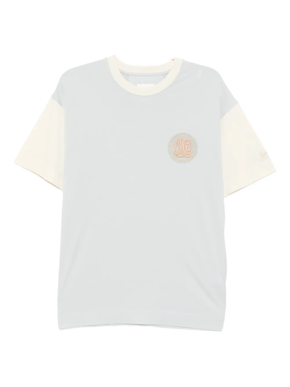 Givenchy logo-embroidered T-shirt Blauw