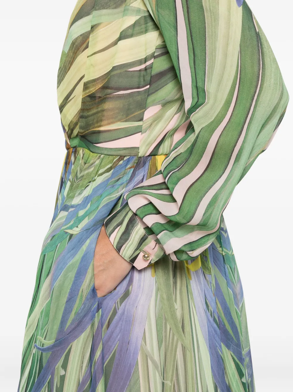 Elie Saab V-neck Printed Dress In Multi