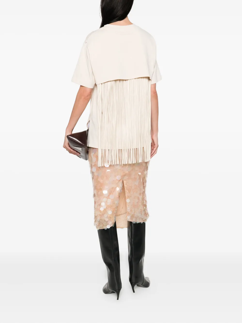 Sportmax Top met franje Beige