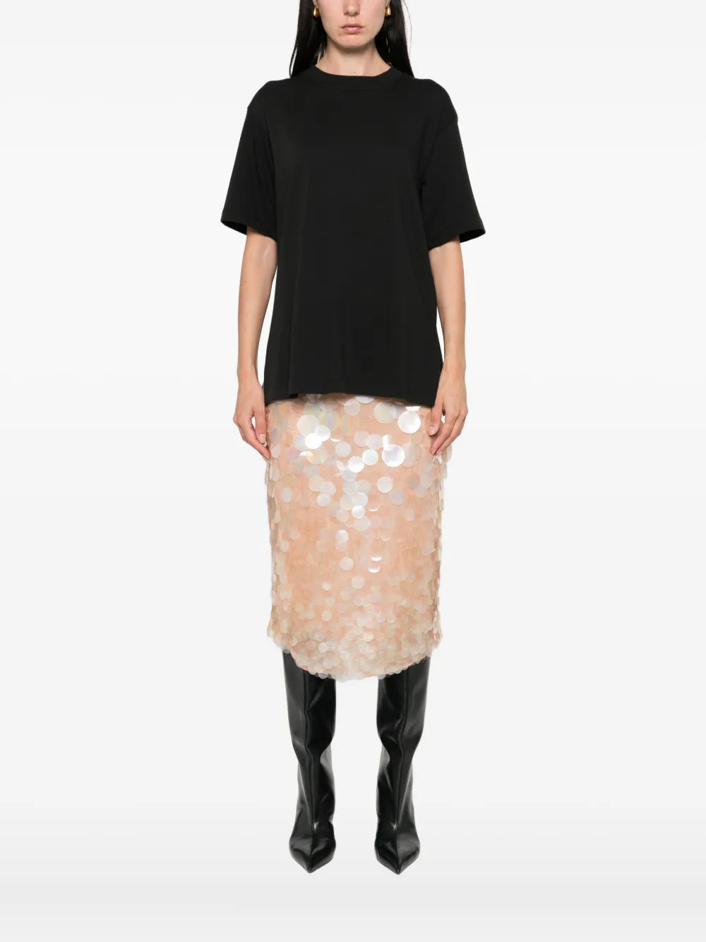 Sportmax T-shirt met franje detail Zwart