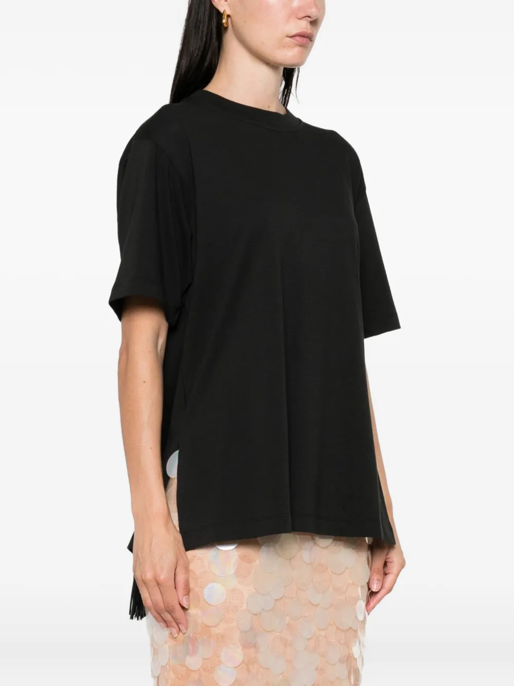 Sportmax T-shirt met franje detail Zwart
