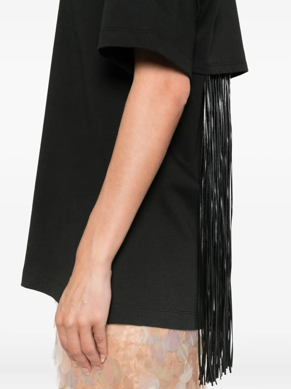 Sportmax T-shirt met franje detail Zwart