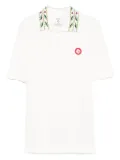 Casablanca embroidered-collar polo shirt - White