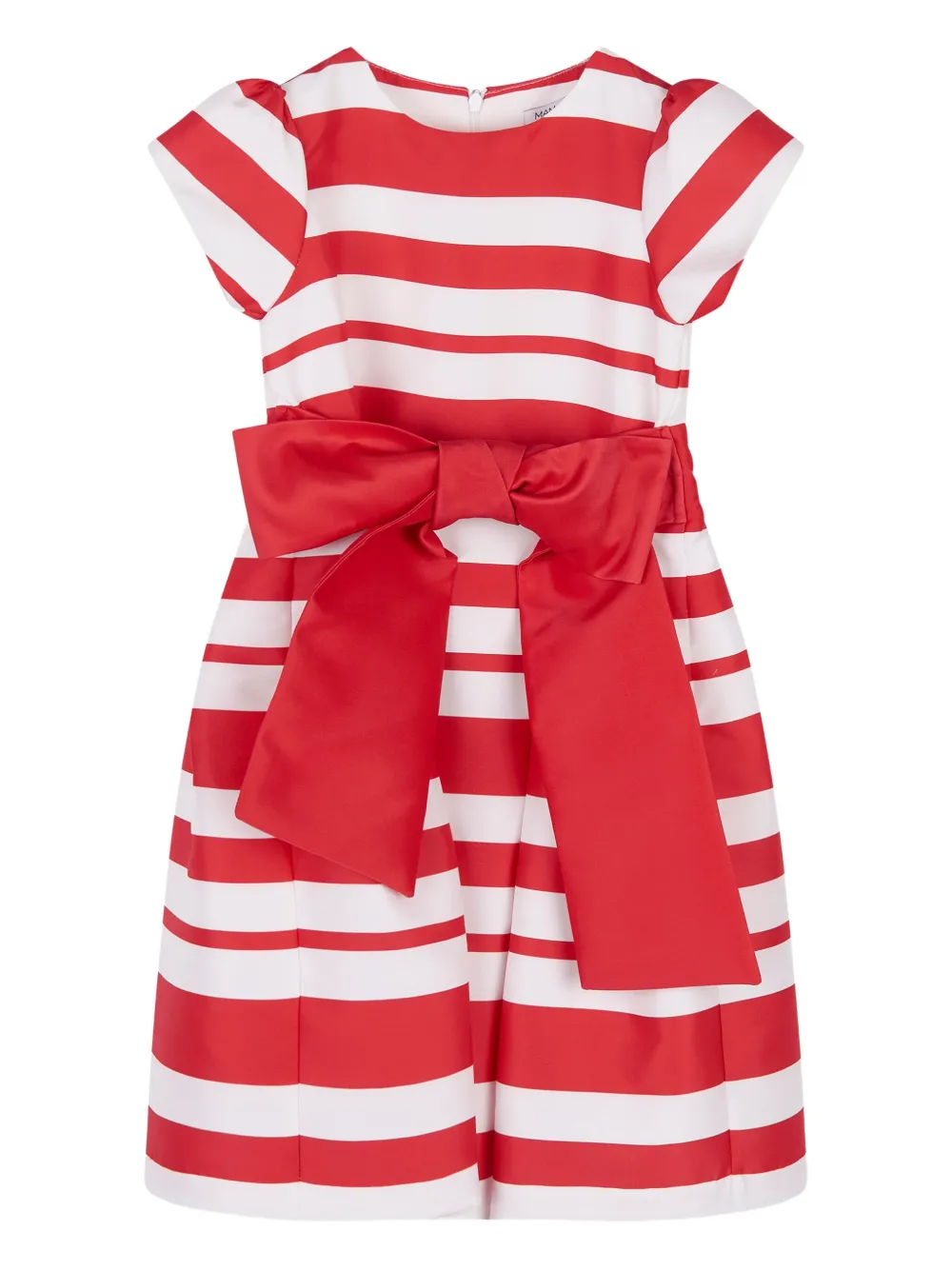MAMA LUMA KIDS リボン ストライプ ワンピース - レッド MAMA LUMA KIDS リボン ストライプ ワンピース - レッド