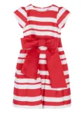 MAMA LUMA KIDS bow striped dress - Red