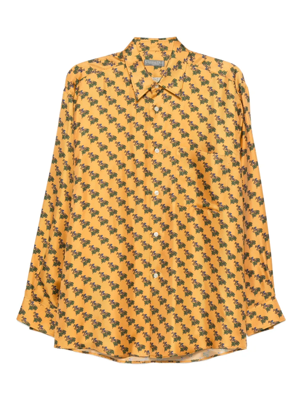 Christian Dior Pre-Owned 1990s printed silk shirt - イエロー Christian Dior Pre-Owned 1990s printed silk shirt - イエロー