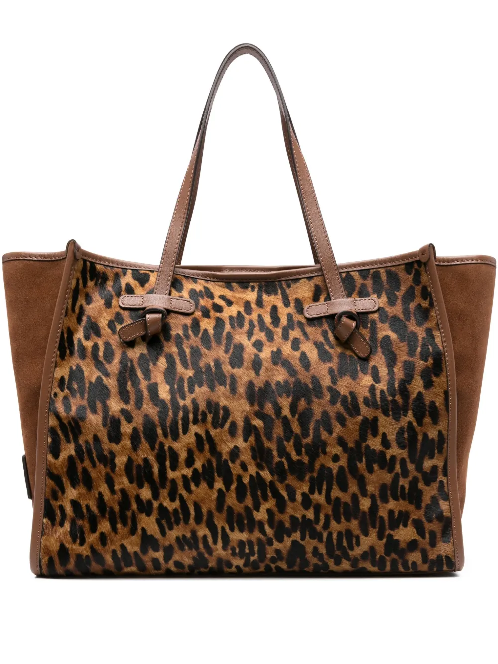 GIANNI CHIARINI Marcella leopard-print calf-hair tote bag Beige