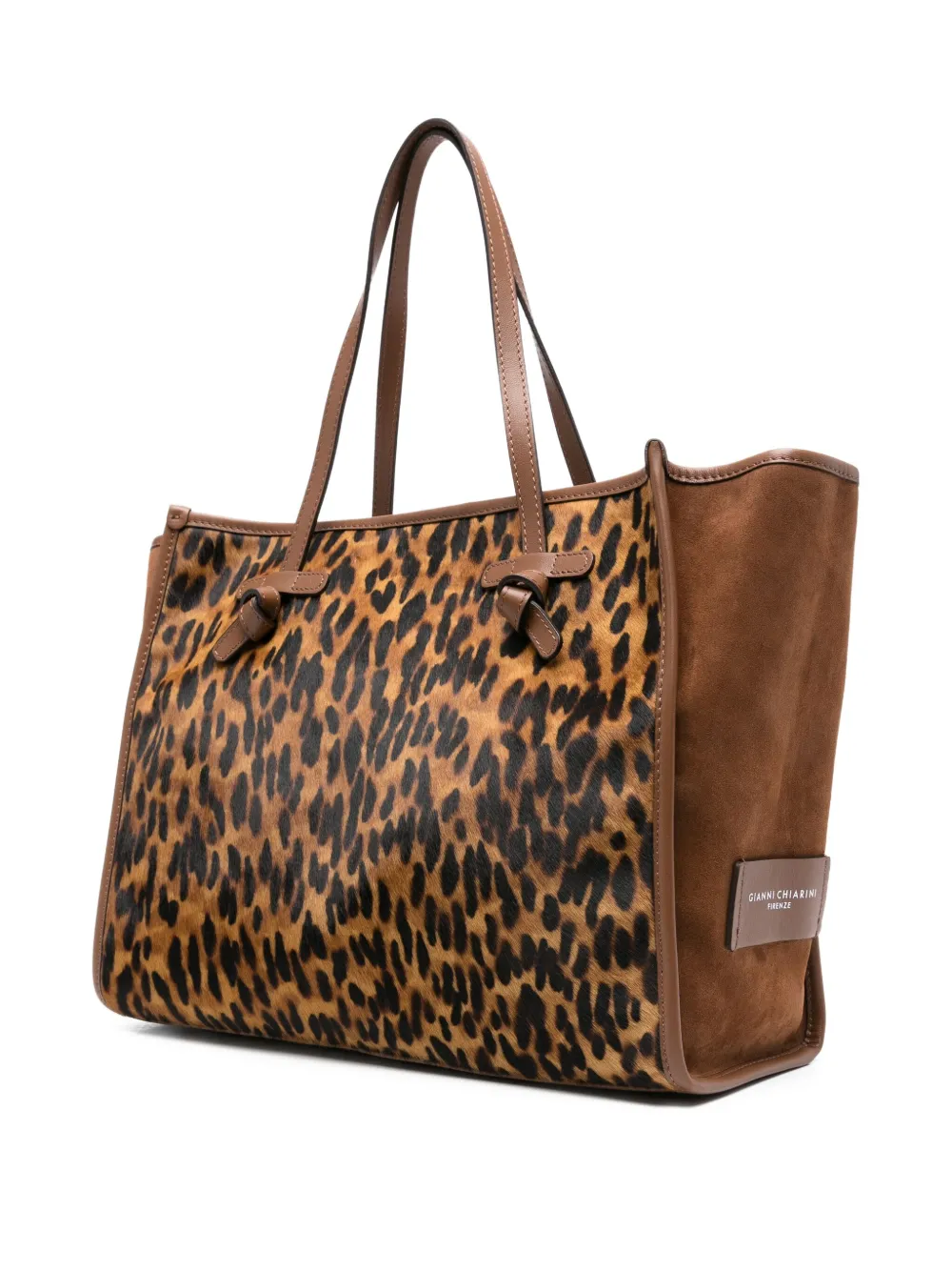 GIANNI CHIARINI Marcella leopard-print calf-hair tote bag Beige