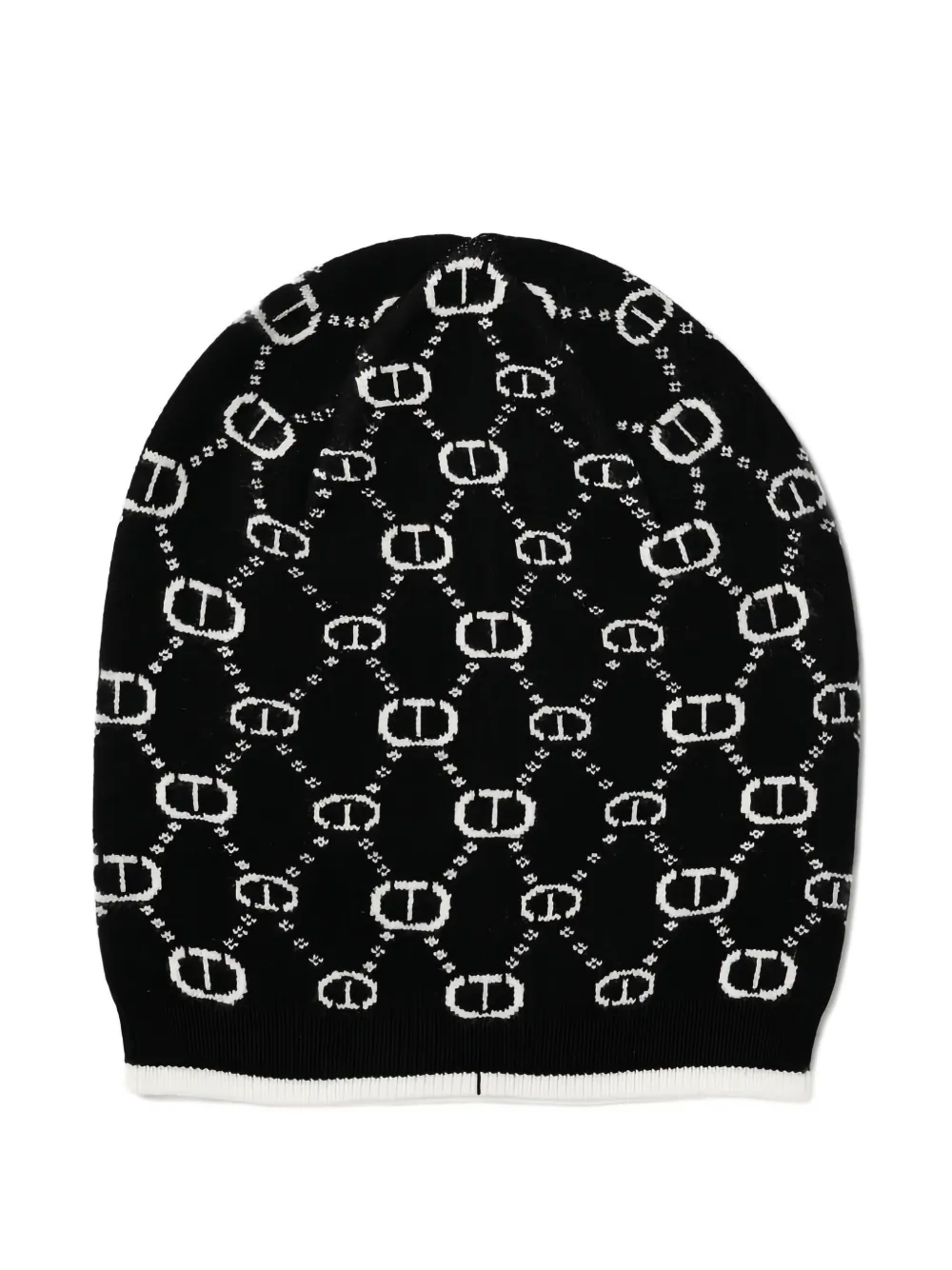 TWINSET Kids monogram-pattern beanie - Zwart