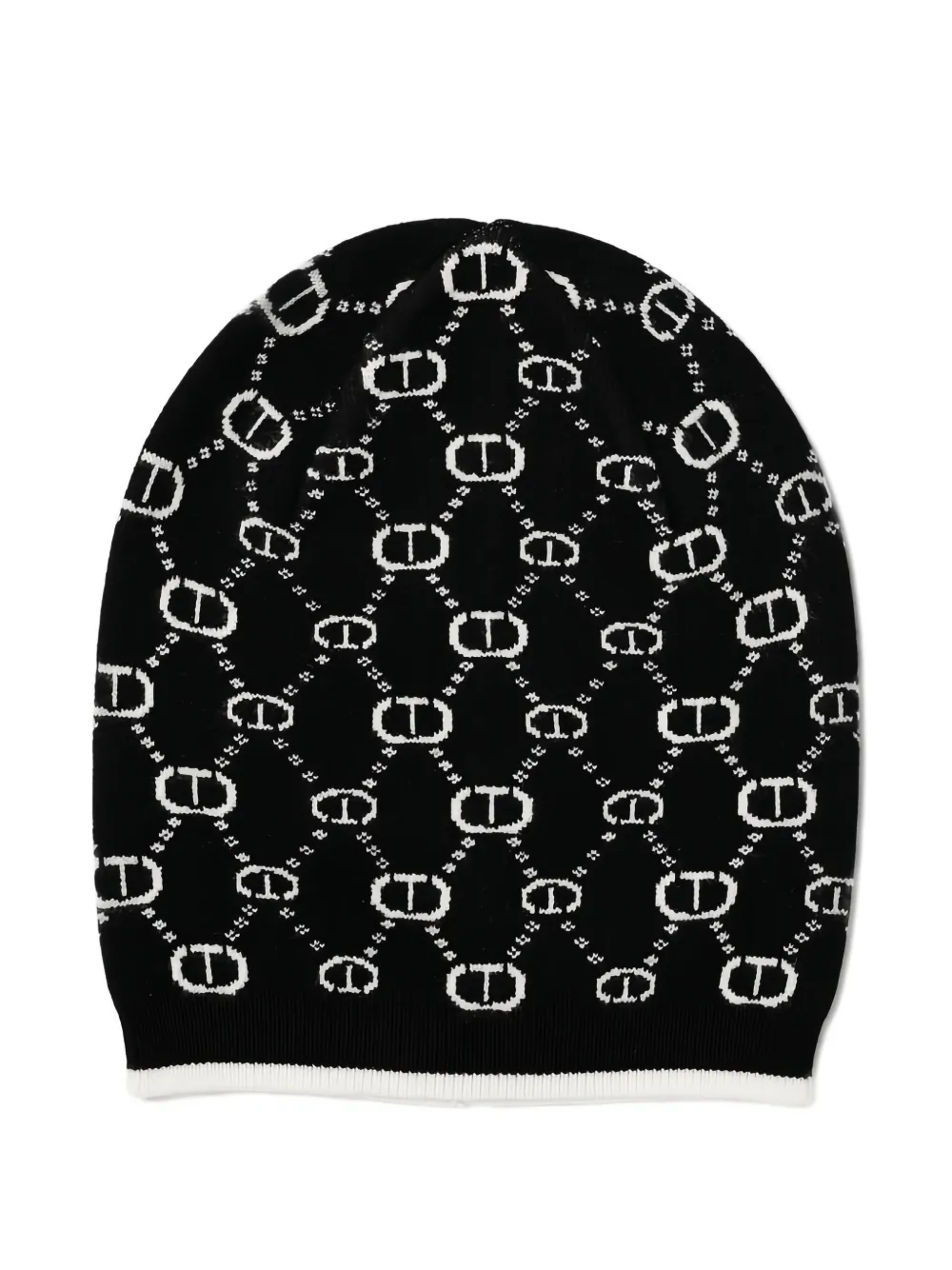 TWINSET Kids monogram-pattern beanie | noir | Image 1