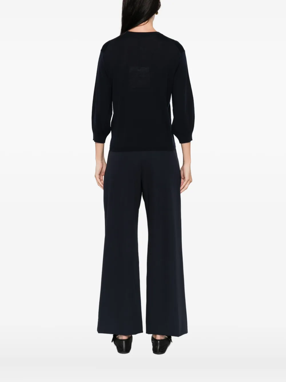 'S Max Mara Wollen top met ballonmouwen Blauw