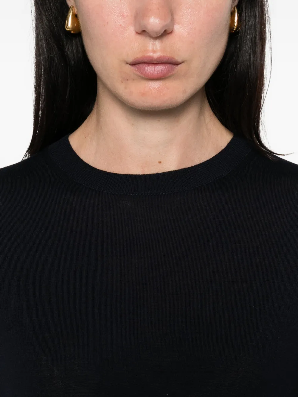 'S Max Mara Wollen top met ballonmouwen Blauw