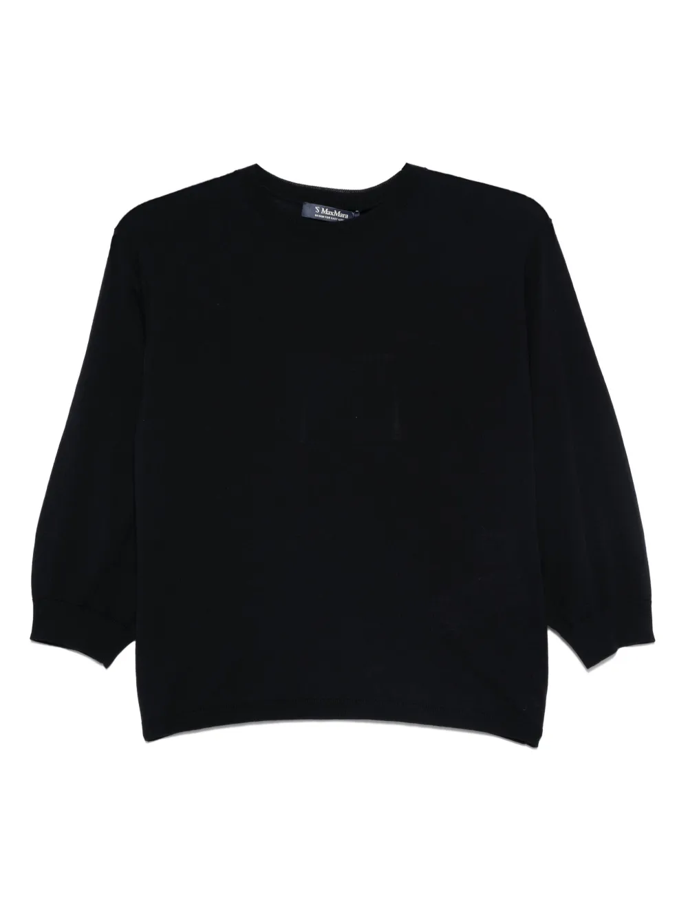 'S Max Mara Wollen top met ballonmouwen Blauw