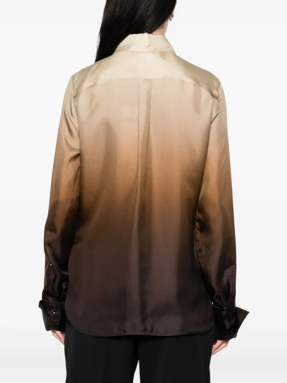 Sportmax ombré-effect silk shirt Bruin
