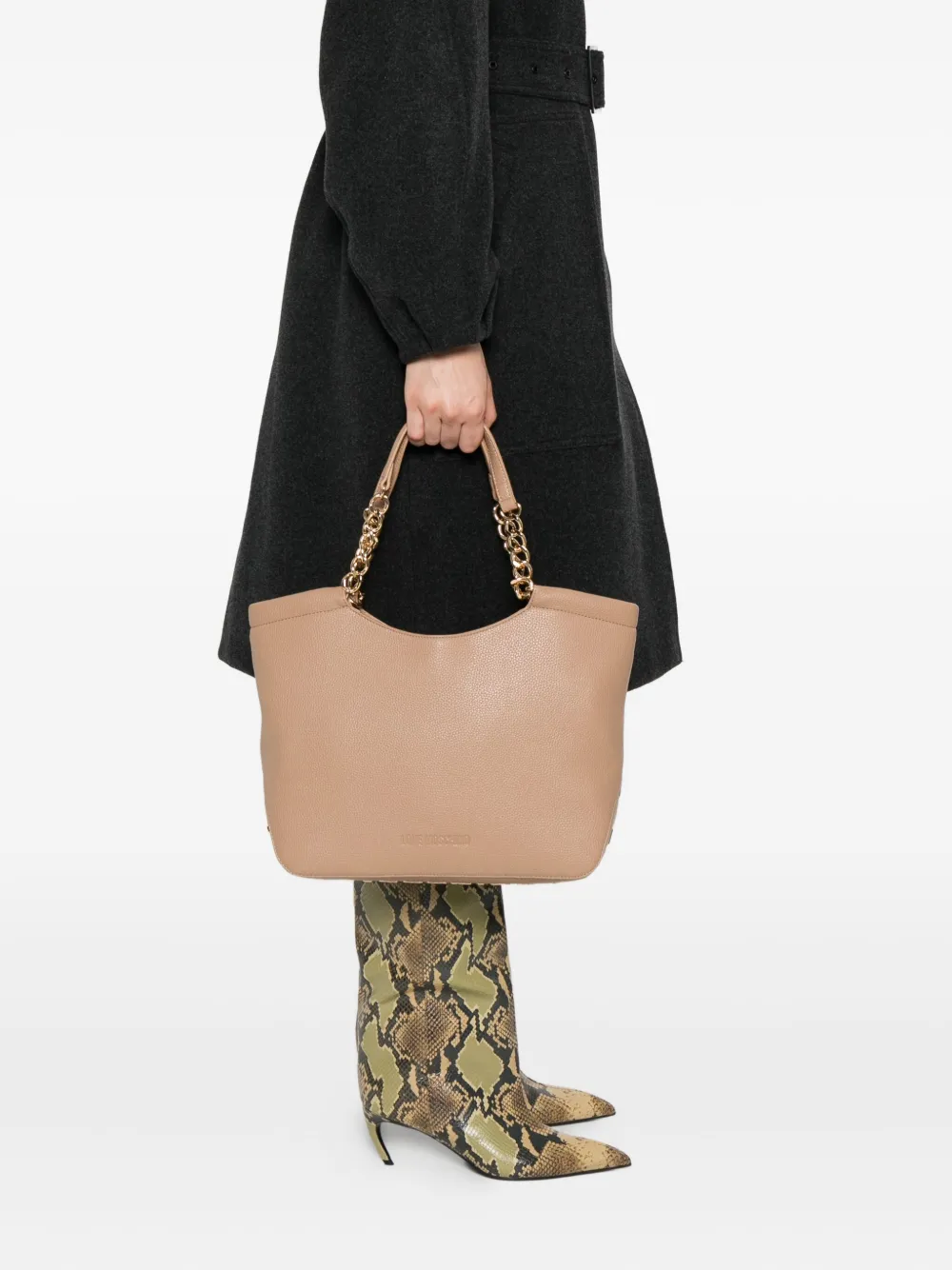 Love Moschino chain-handle tote bag Beige