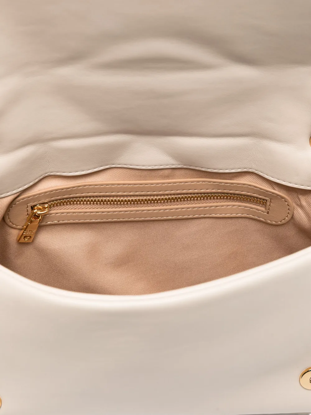 Love Moschino quilted logo-plaque shoulder bag Beige