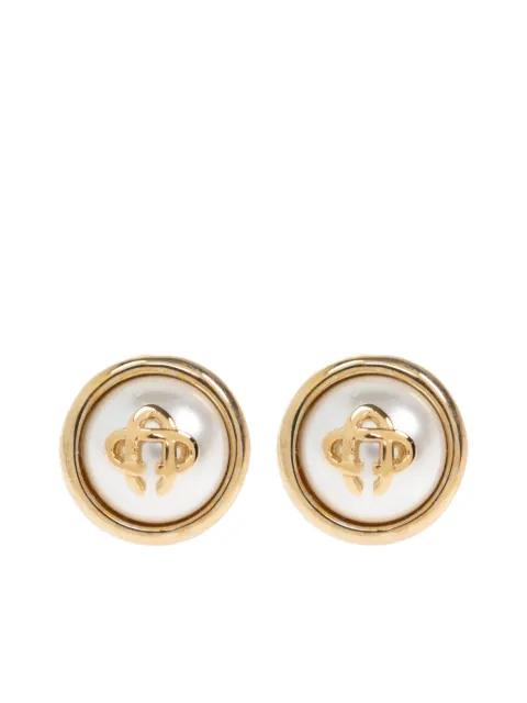 Casablanca pearl logo earrings