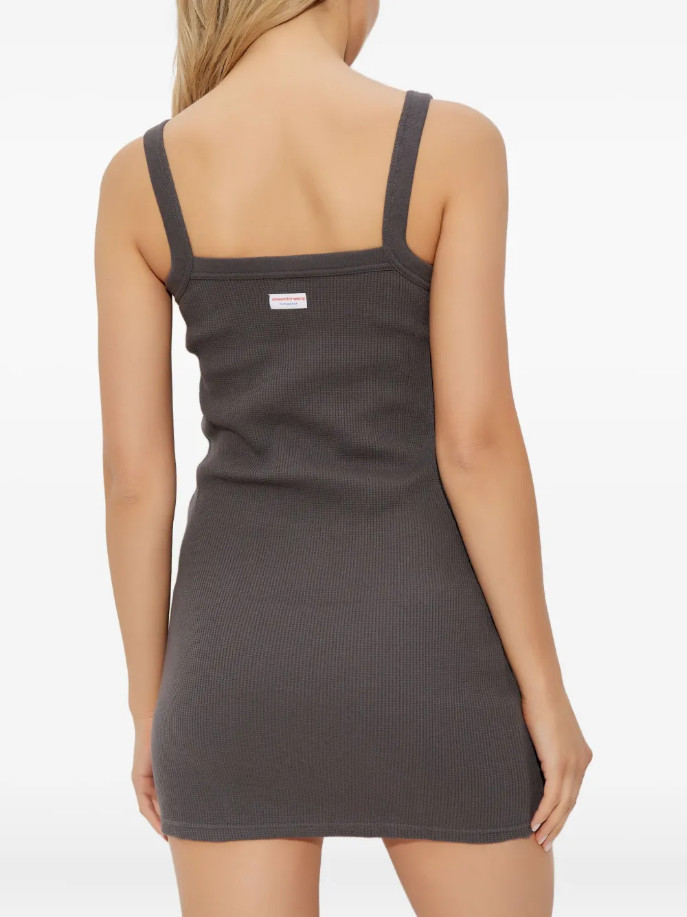 Alexander Wang ribbed square-neck dress Grijs