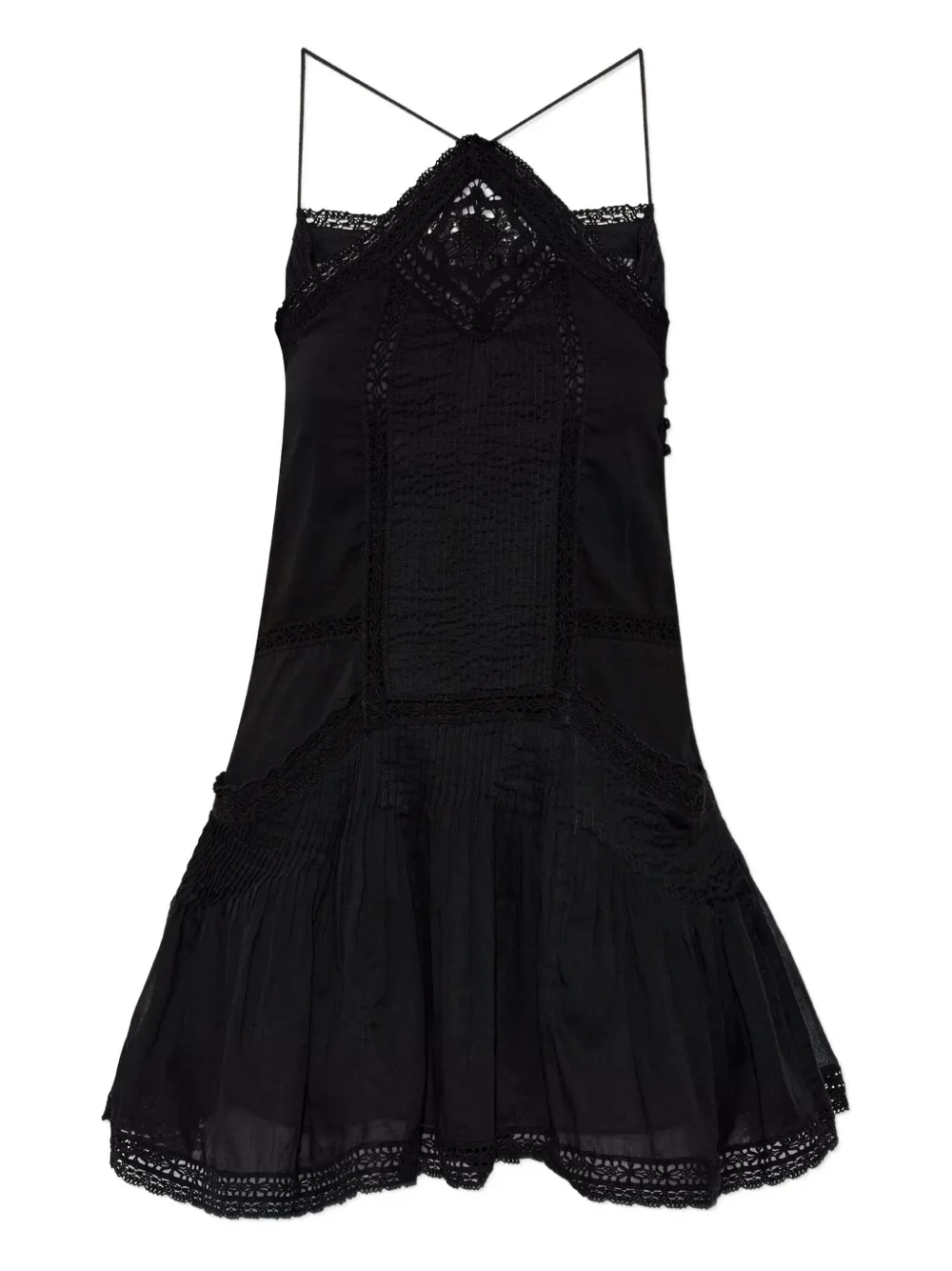 MARANT ÉTOILE lace-trimmed pleated dress | Black | Image 1