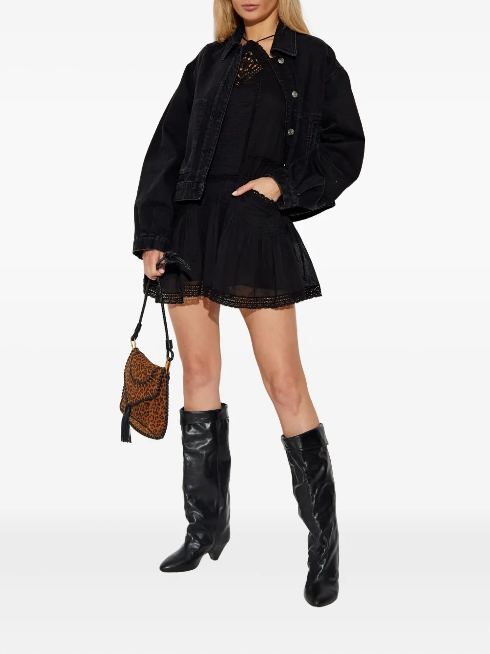 MARANT ÉTOILE lace-trimmed pleated dress | Day Dresses | Image 2