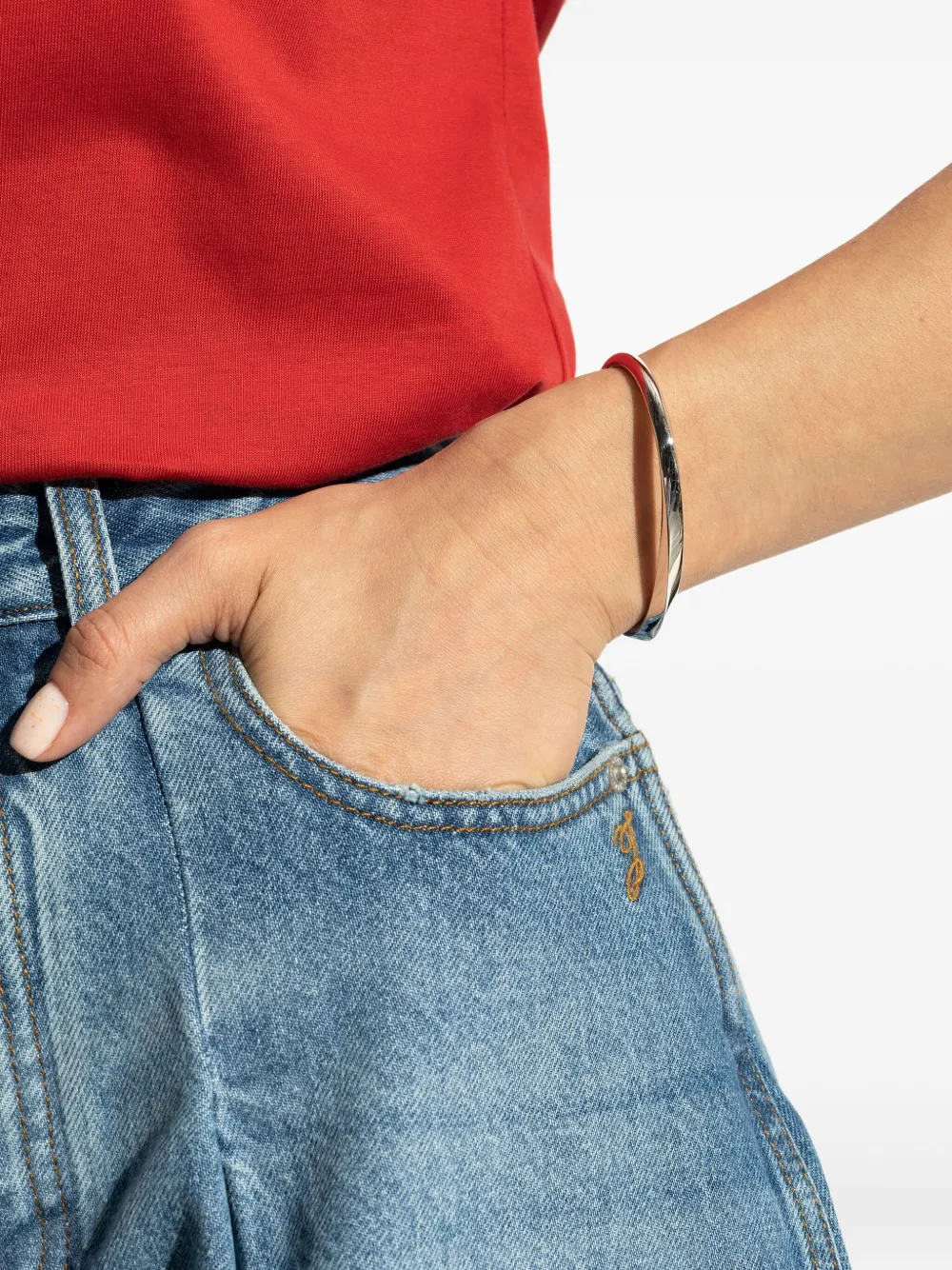 Jacquemus Le Bracelet Tourni gedraaide zilveren armband