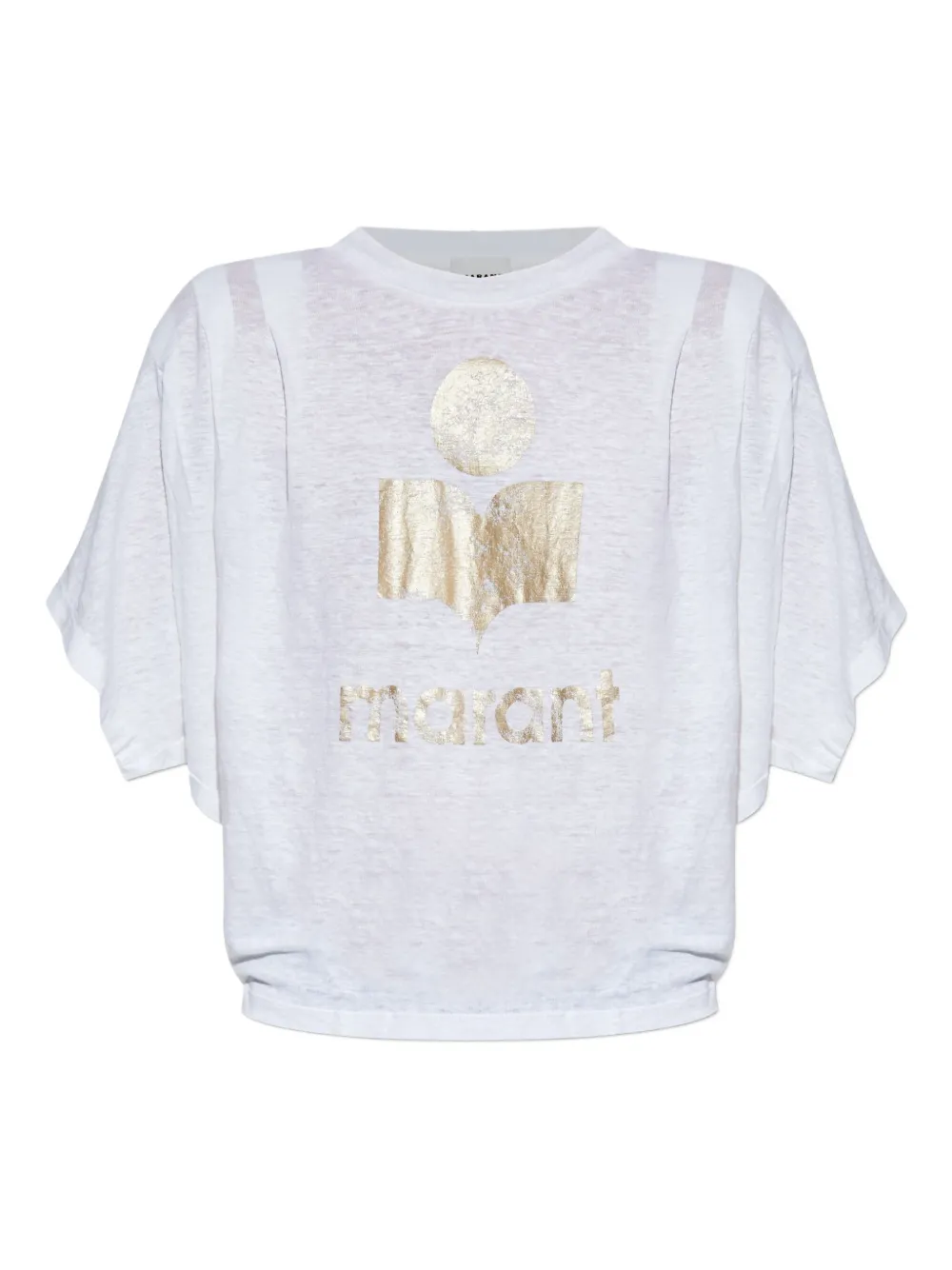 MARANT ÉTOILE logo-print linen T-shirt - ホワイト MARANT ÉTOILE logo-print linen T-shirt - ホワイト