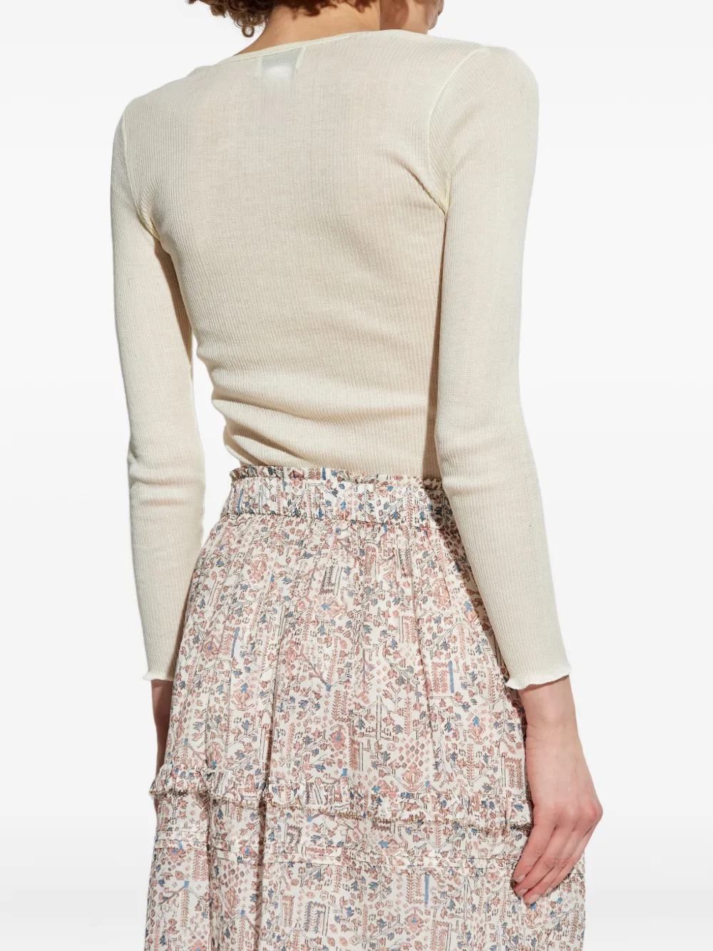 ISABEL MARANT Ribgebreide top met knopen Wit