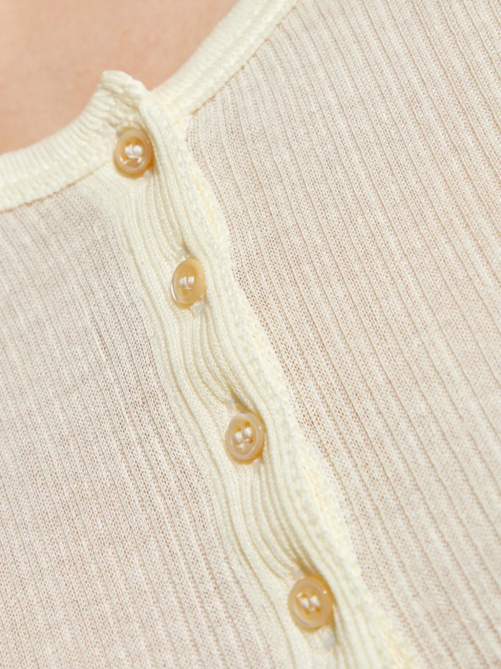 ISABEL MARANT Ribgebreide top met knopen Wit