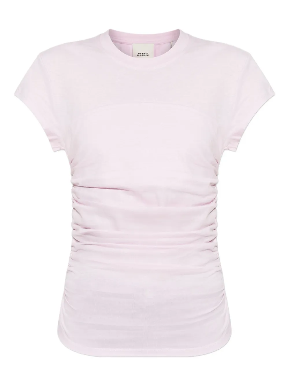 ISABEL MARANT Katoenen T-shirt met gesmockt detail Roze