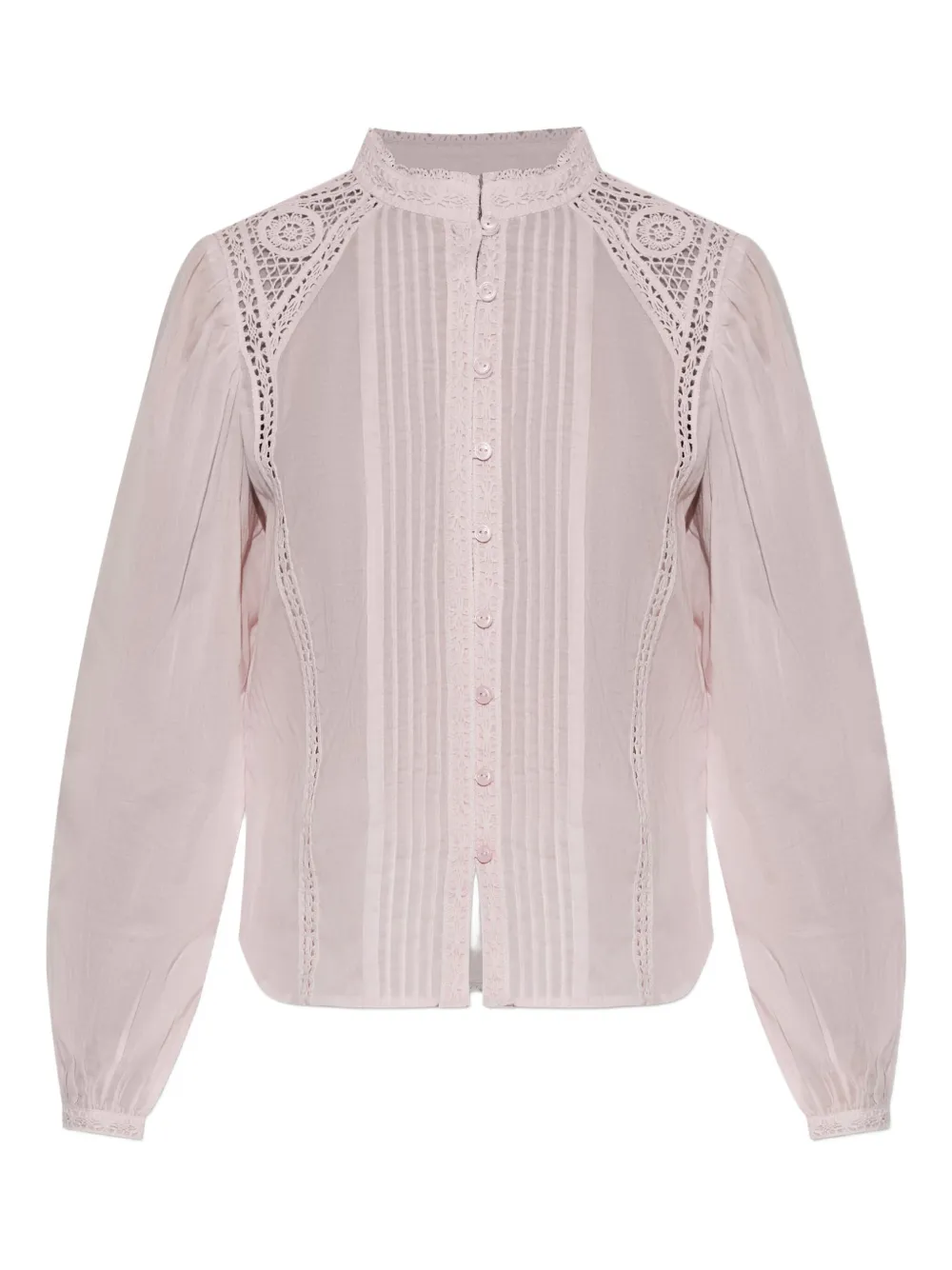 MARANT ÉTOILE Greicy geplooide blouse met kanten afwerking Roze