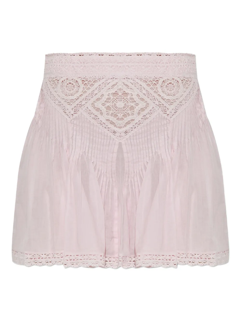 MARANT ÉTOILE Goldie lace-insert pleated mini skirt | Pink | Image 1