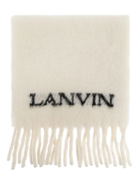 Lanvin logo-detail fringed scarf
