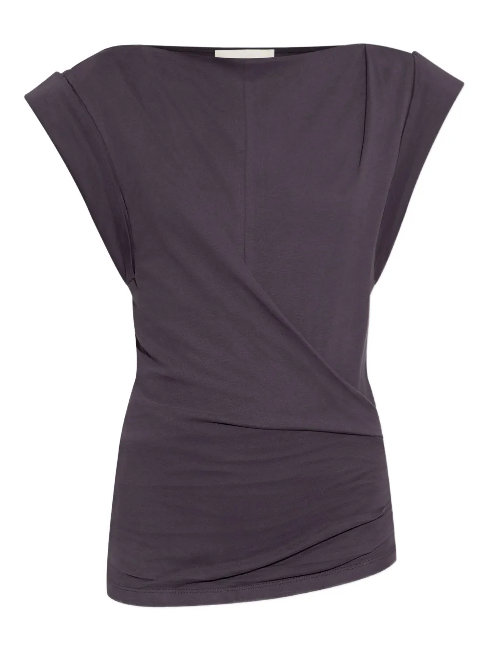 ISABEL MARANT Katoenen T-shirt met gedrapeerde schouders Paars