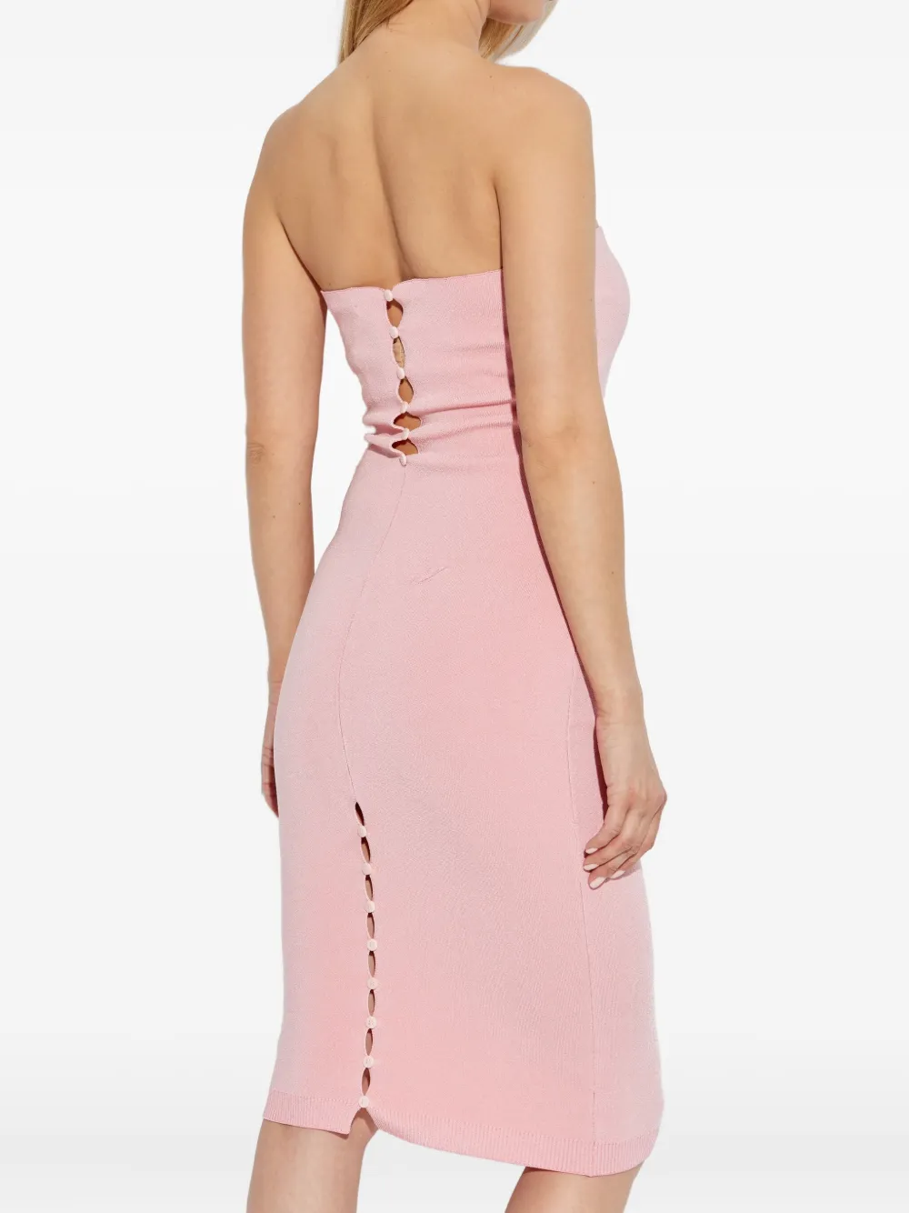 Jacquemus The Sera strapless midi dress Roze