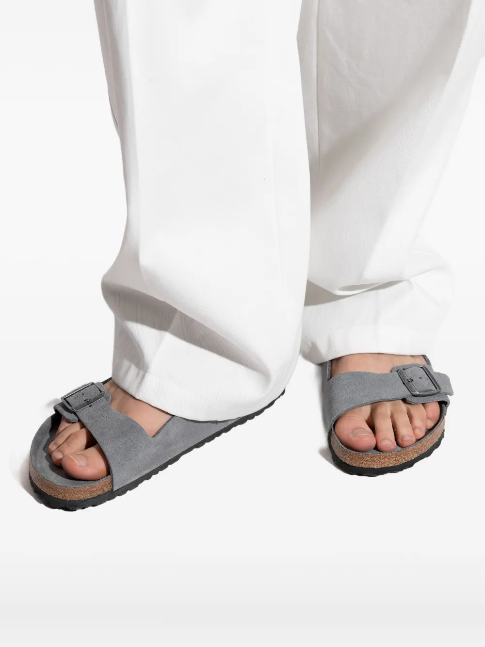 Birkenstock Arizona double-buckle suede sandals Blue