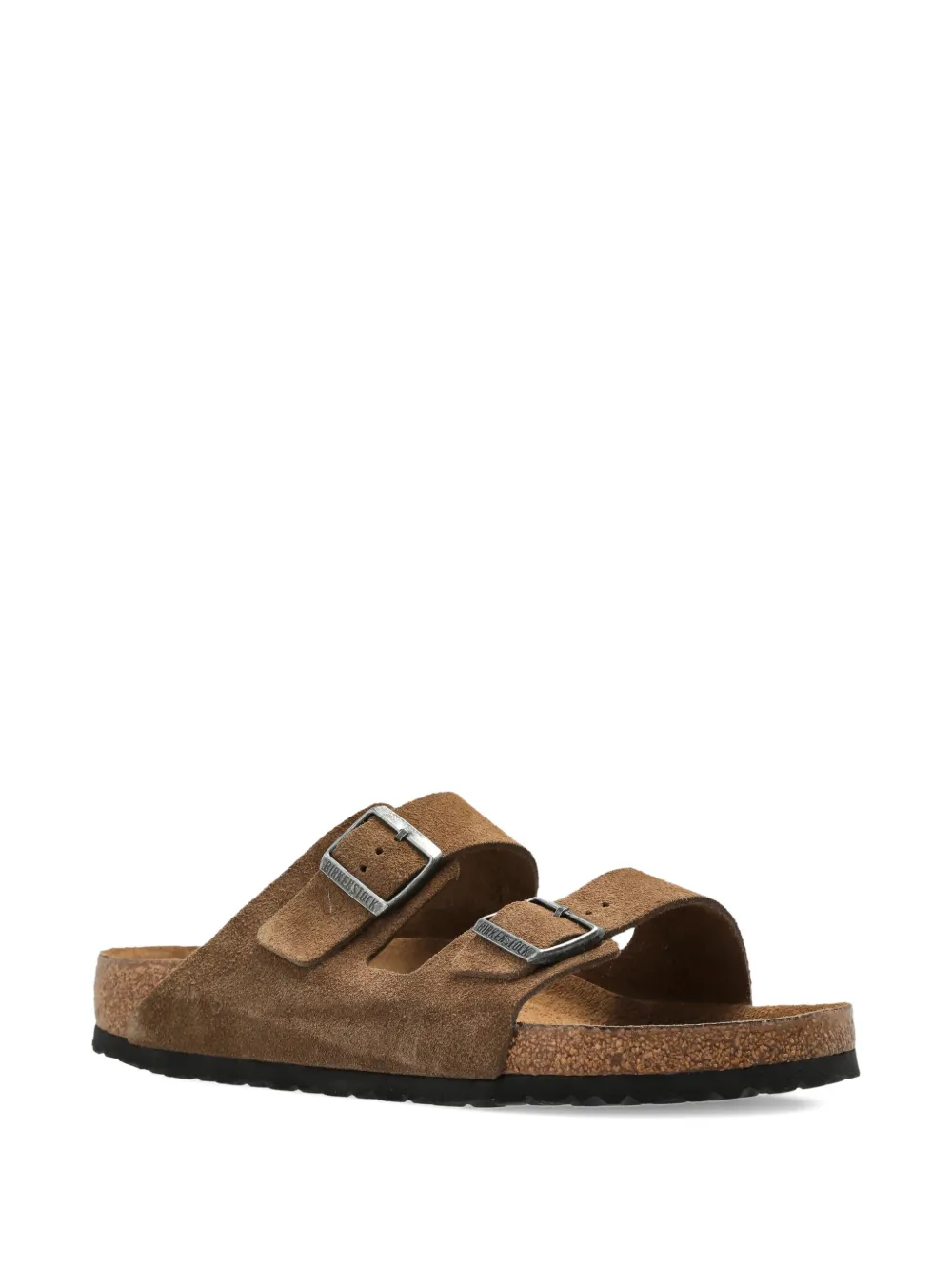 Birkenstock Arizona double-buckle suede sandals Brown