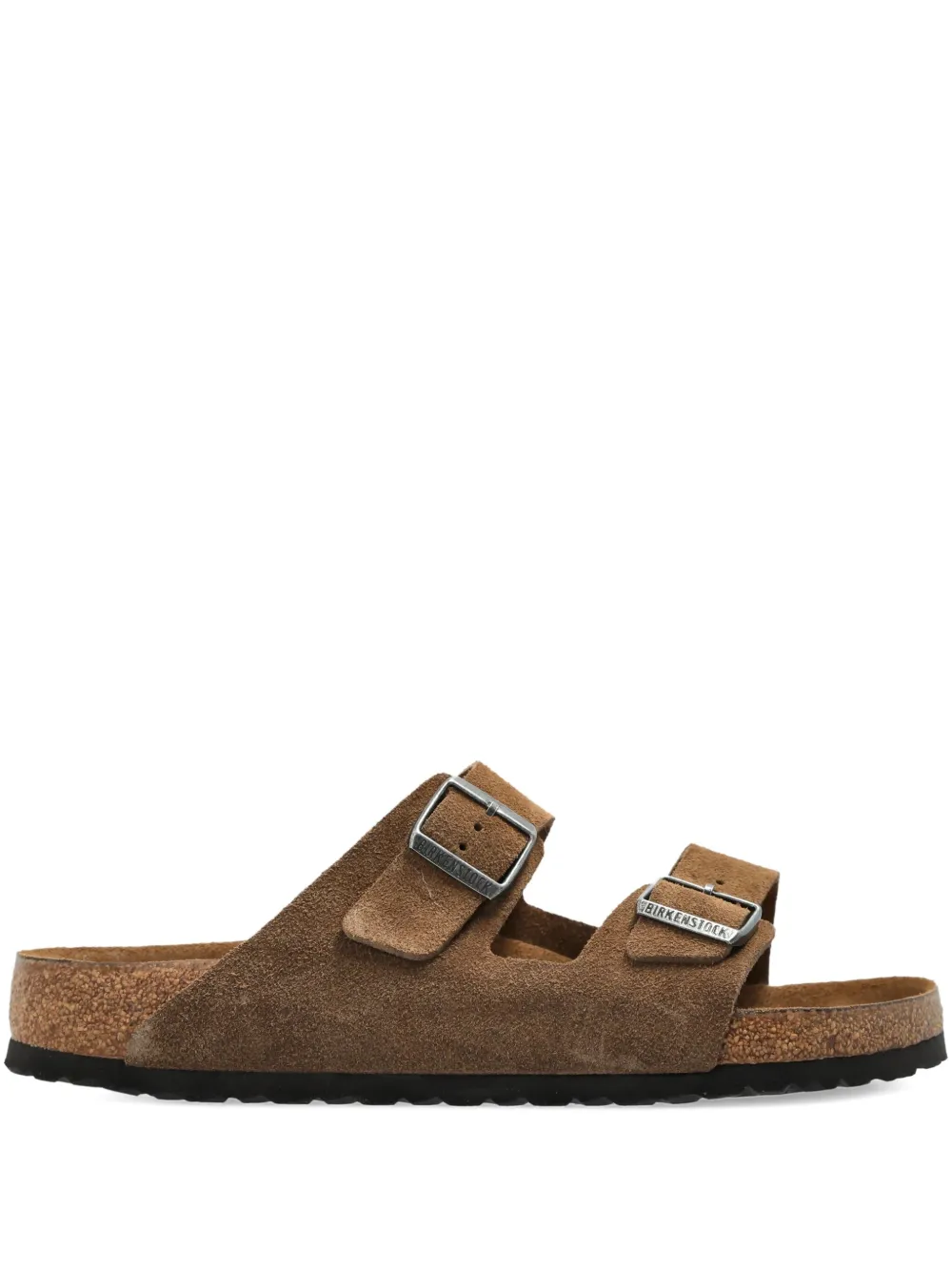 Birkenstock Arizona double-buckle suede sandals Brown