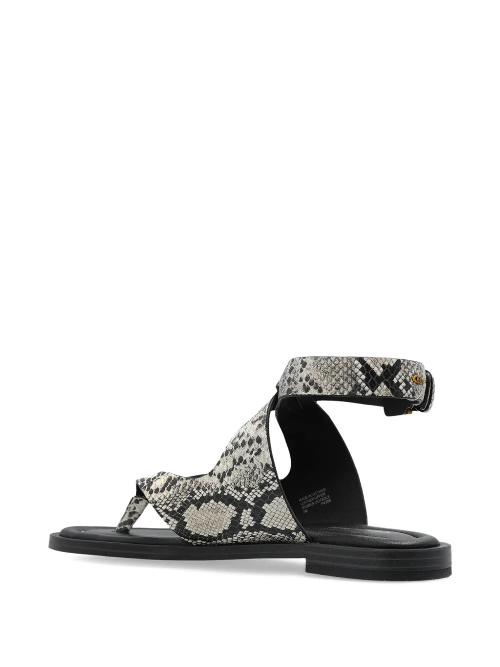 Michael Kors Irene embossed snake-motif flat sandals Grijs
