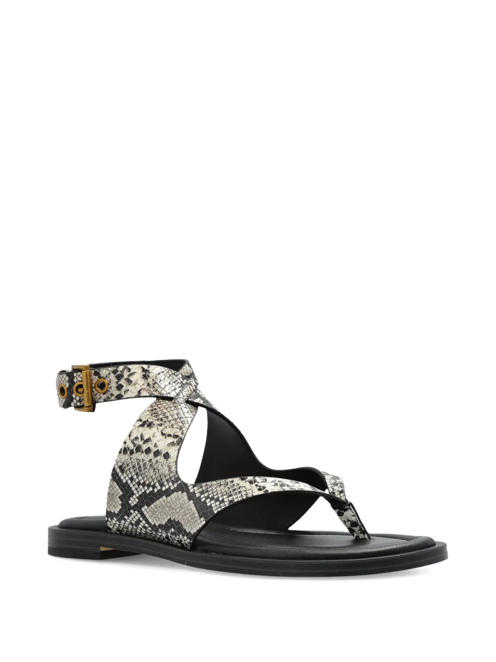 Michael Kors Irene embossed snake-motif flat sandals Grijs